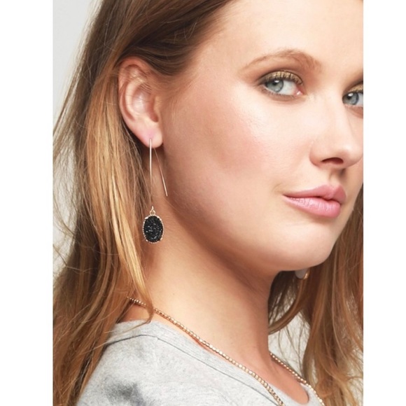 JWR158) New! Scarlet Druzy Quality Hook Unique Earrings - Picture 4 of 4